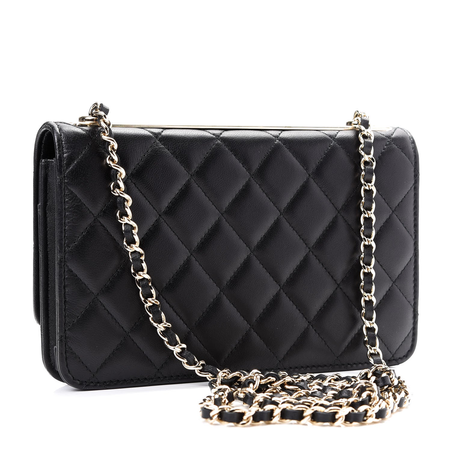 Chanel Lambskin Quilted Trendy CC Wallet On Chain WOC Black 3 of 10