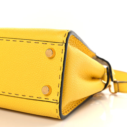 Fendi Cuoio Romano Selleria Chamois Medium Peekaboo Iconic Essentially Satchel Limone Cipria White 9 of 10