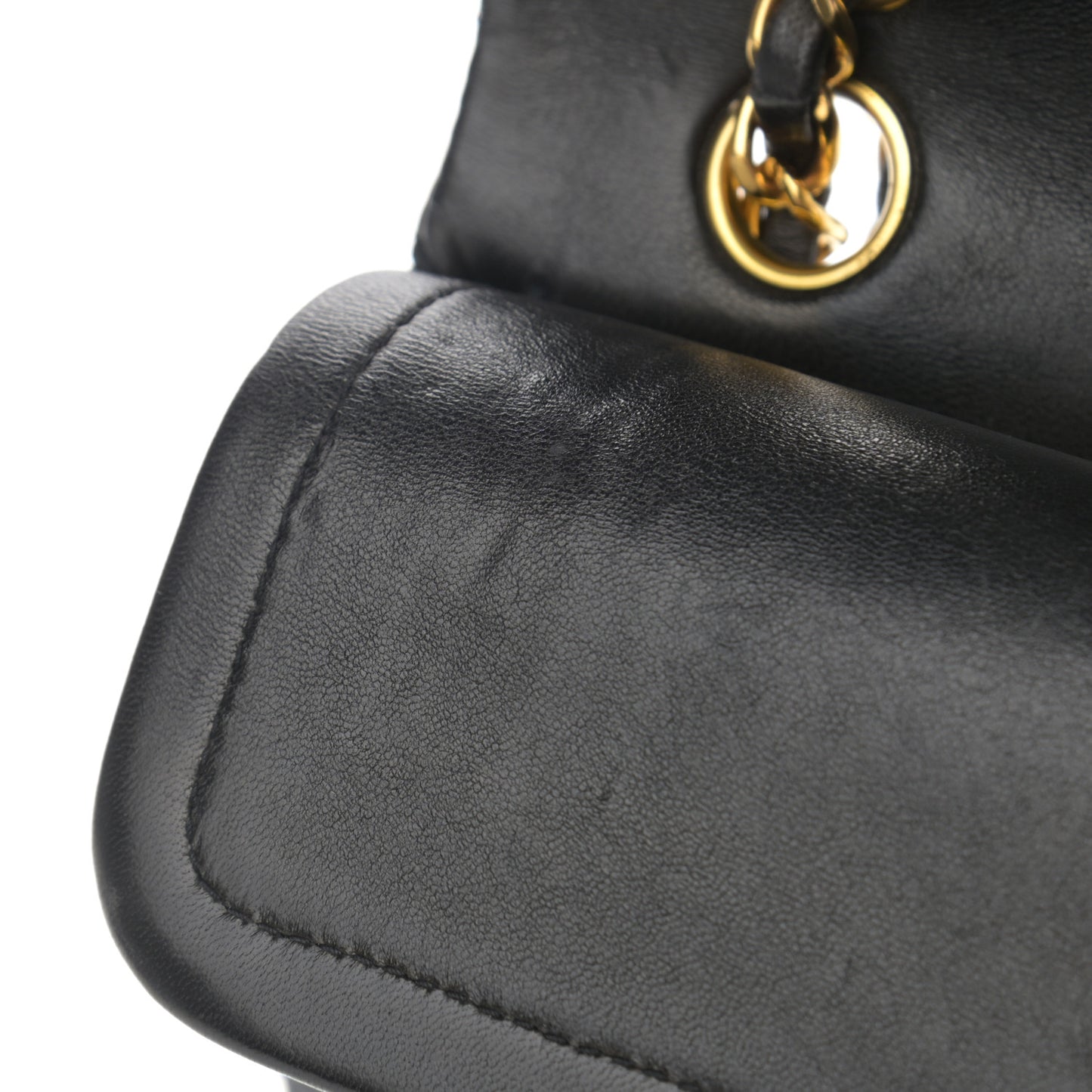 Lambskin Quilted Small Double Flap Black