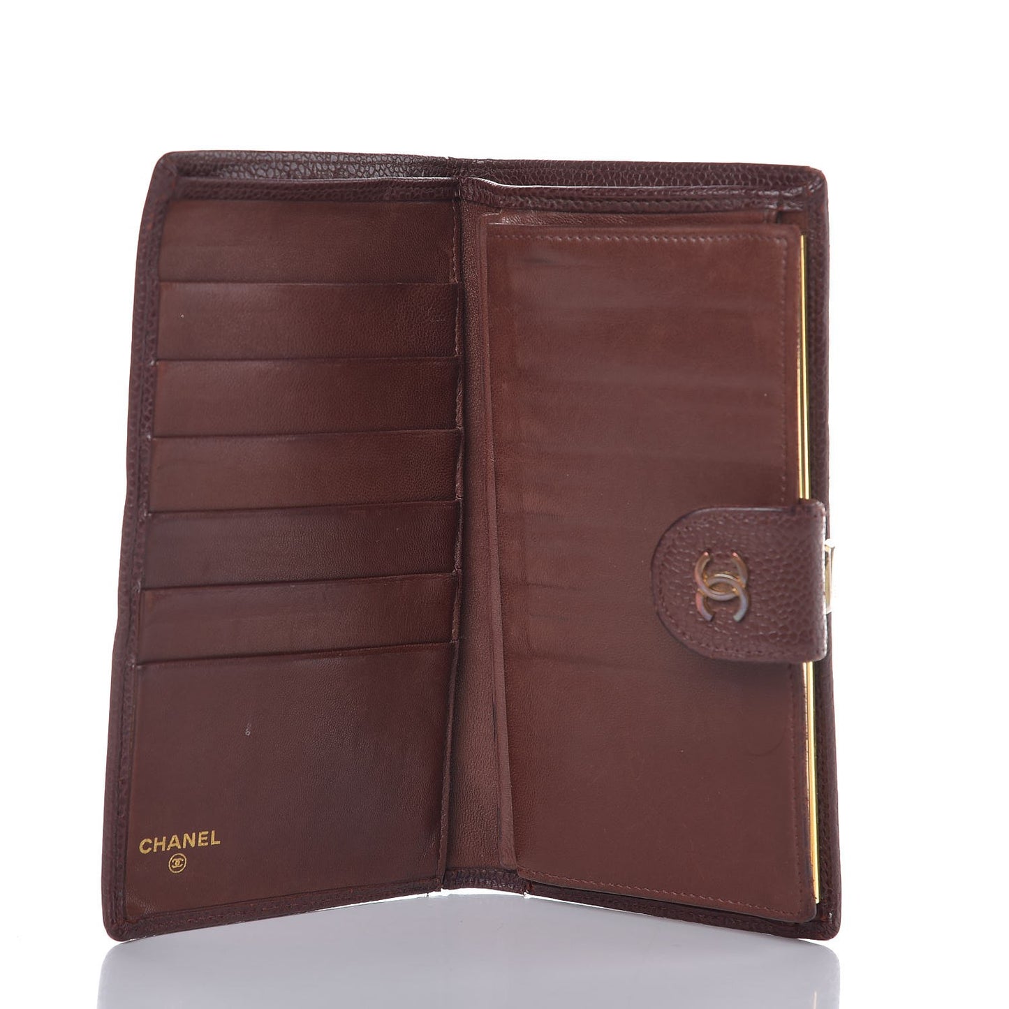 Caviar Stitched French Wallet Brown