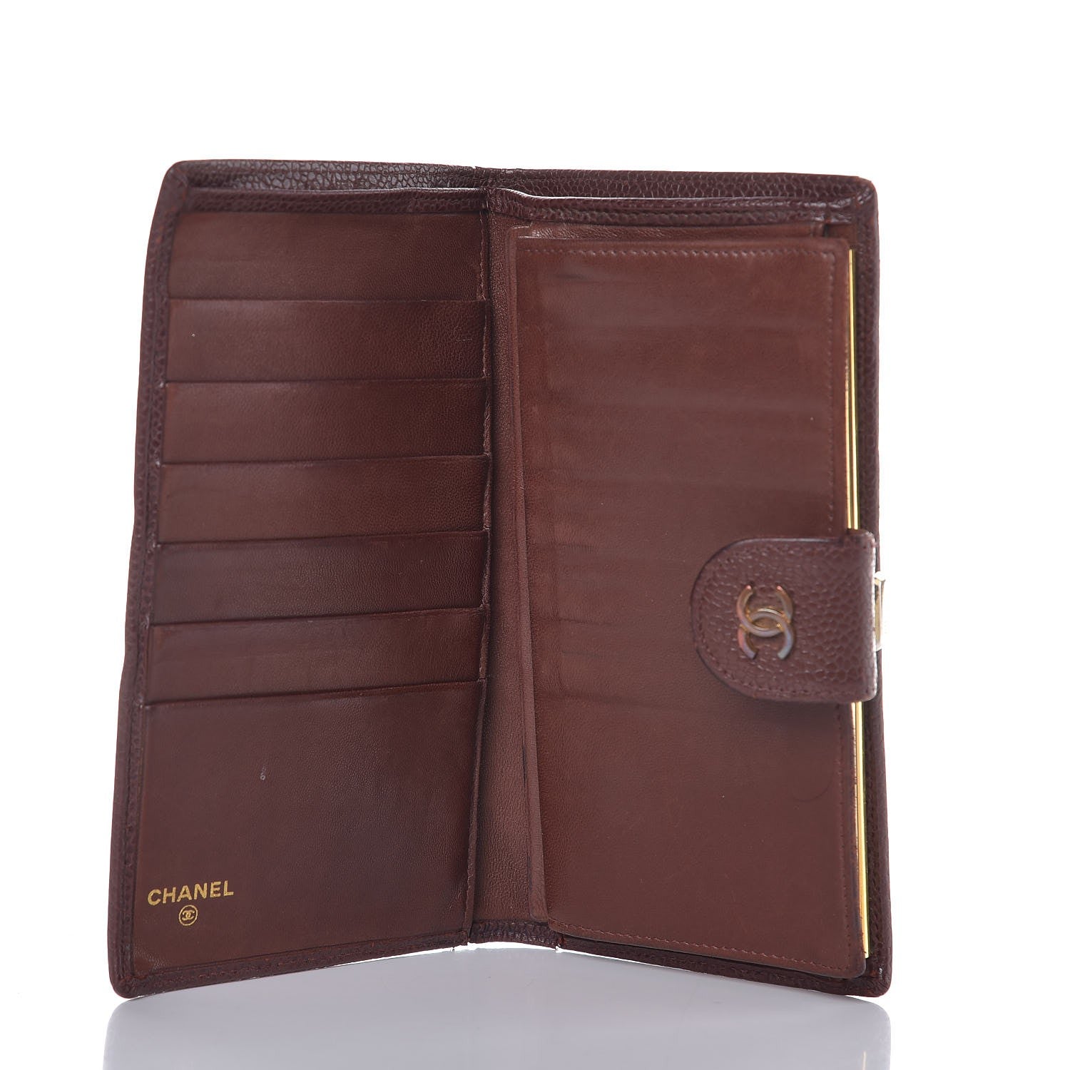 Chanel Caviar Stitched French Wallet Brown 5 of 18