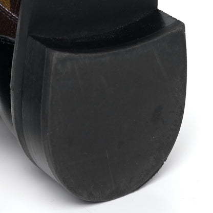Louis Vuitton Calfskin Monogram Wonderland Flat Ranger Boots 40 Black 9 of 10