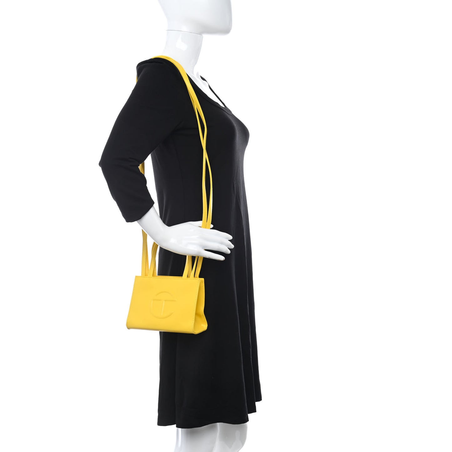 Vegan Leather Small Shopping Bag Yellow