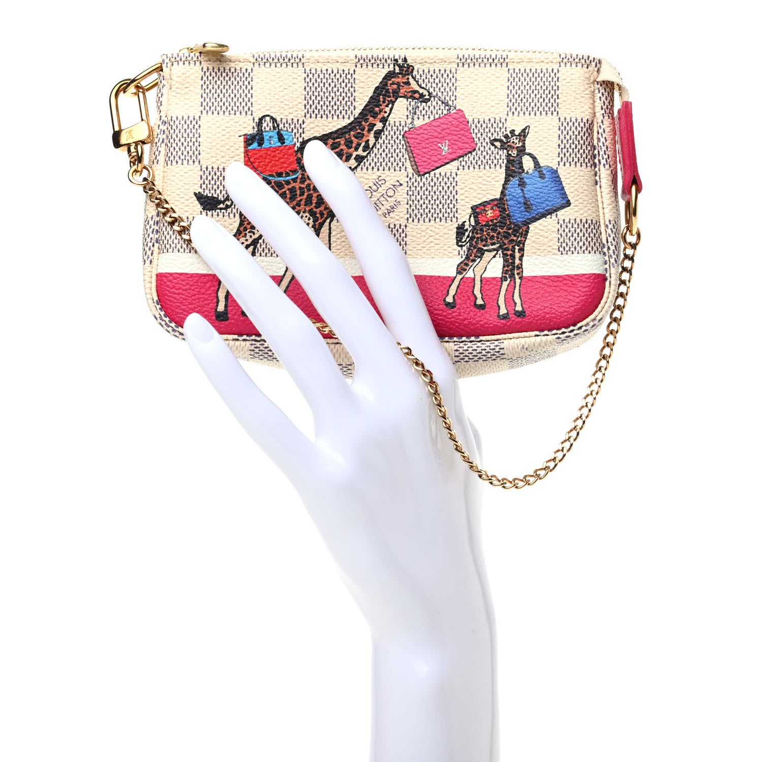 Louis Vuitton Damier Azur 2017 Christmas Animation Mini Pochette Accessories 2 of 9