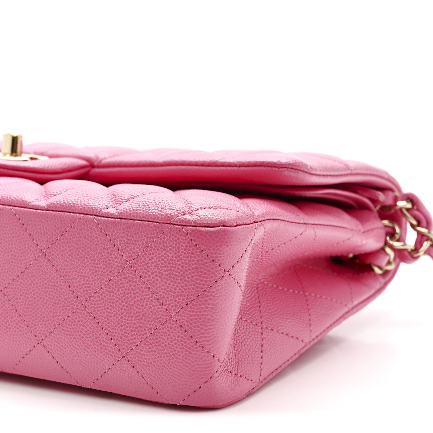 Chanel Caviar Quilted Medium Double Flap Pink 10 of 11