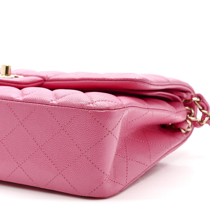 Chanel Caviar Quilted Medium Double Flap Pink 10 of 11