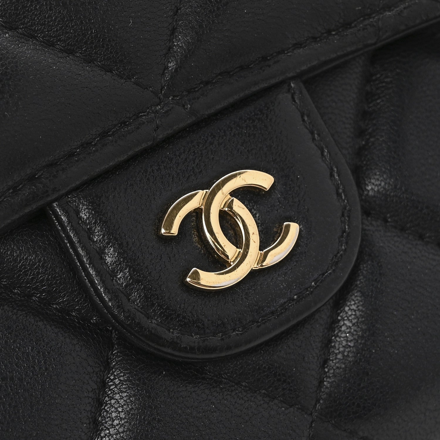 Chanel Lambskin Quilted Large Flap Wallet Black 11 of 13