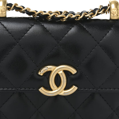 Chanel Calfskin Quilted Perfect Fit Coin Purse With Chain Black 9 of 11