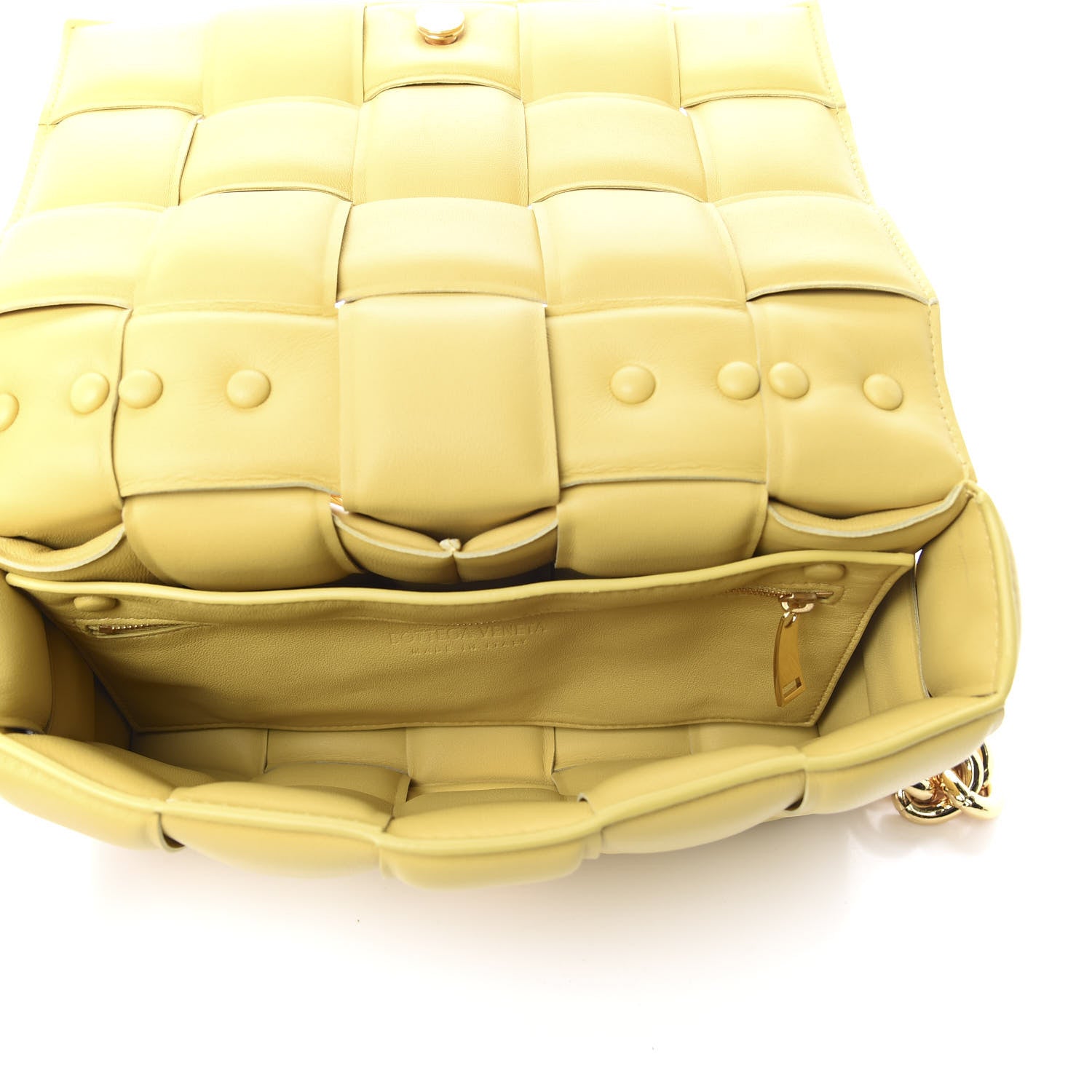 Bottega Veneta Lambskin Maxi Intreccio Padded Chain Cassette Crossbody Bag Corn 5 of 11
