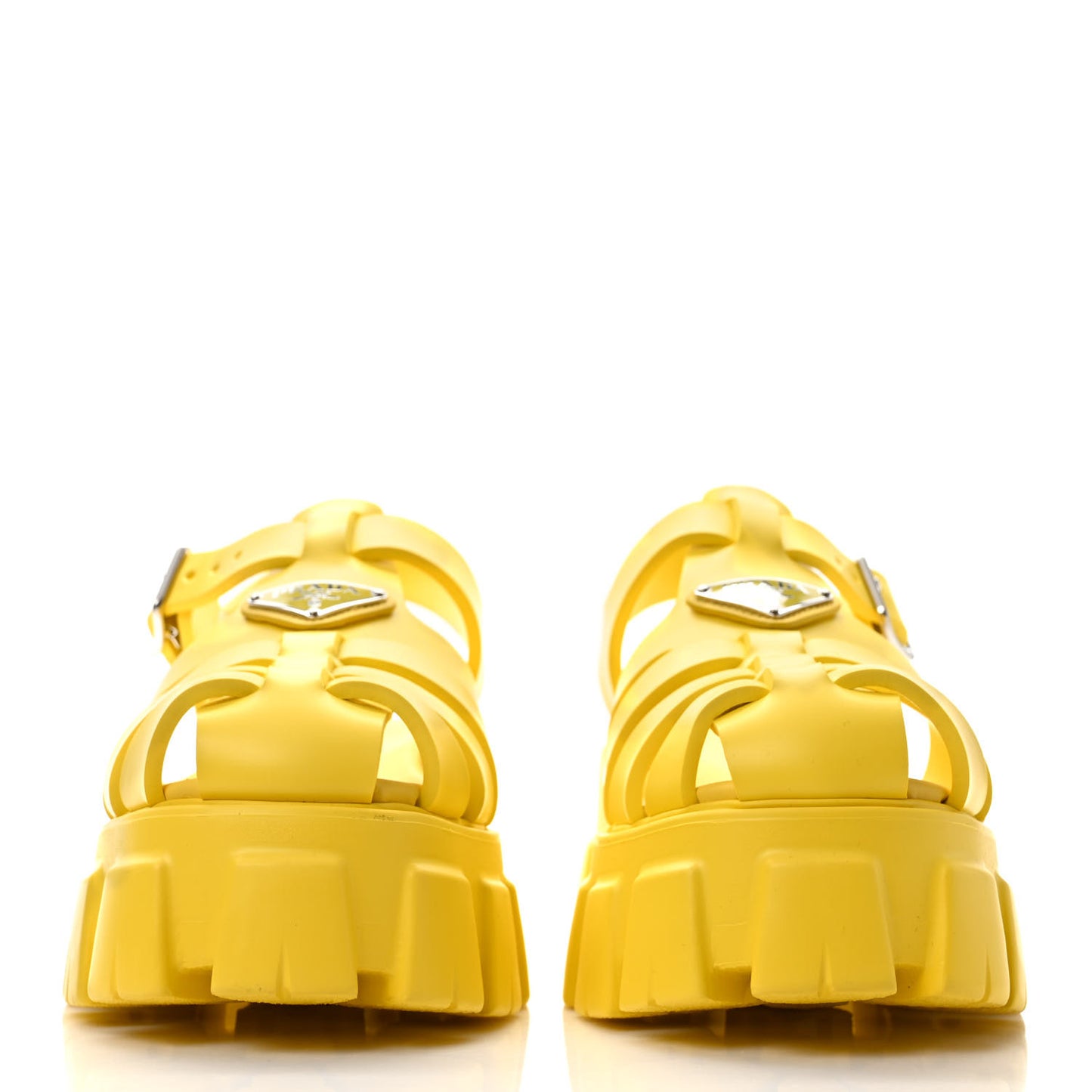 Foam Rubber Metal Triangle Logo Monolith 55mm Cage Sandals 40 Sole