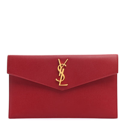 Saint Laurent Grain De Poudre Uptown Pouch Red 1 of 7