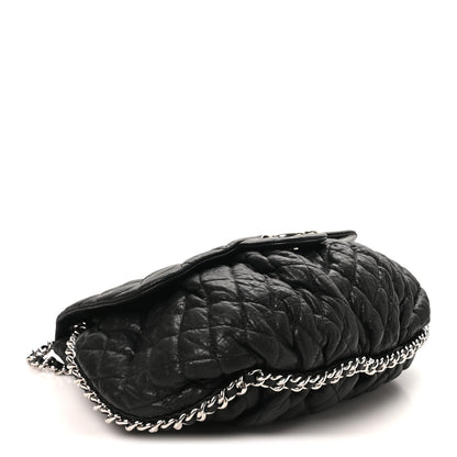Chanel Washed Lambskin Quilted Large Chain Around Messenger Black 4 of 10