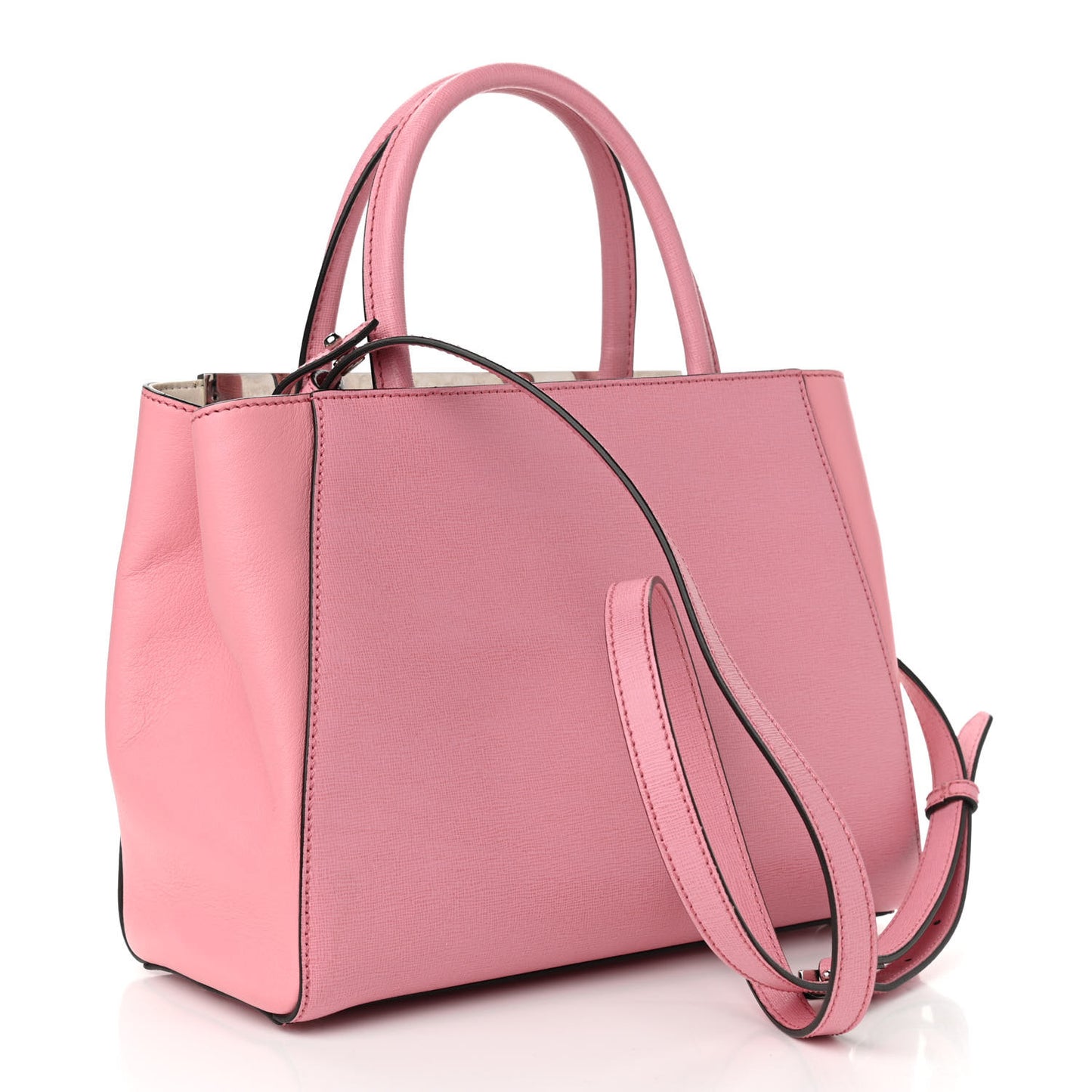 Vitello Elite Flamingo Mink Monster Charm Petite 2Jours Tote Pink Multicolor