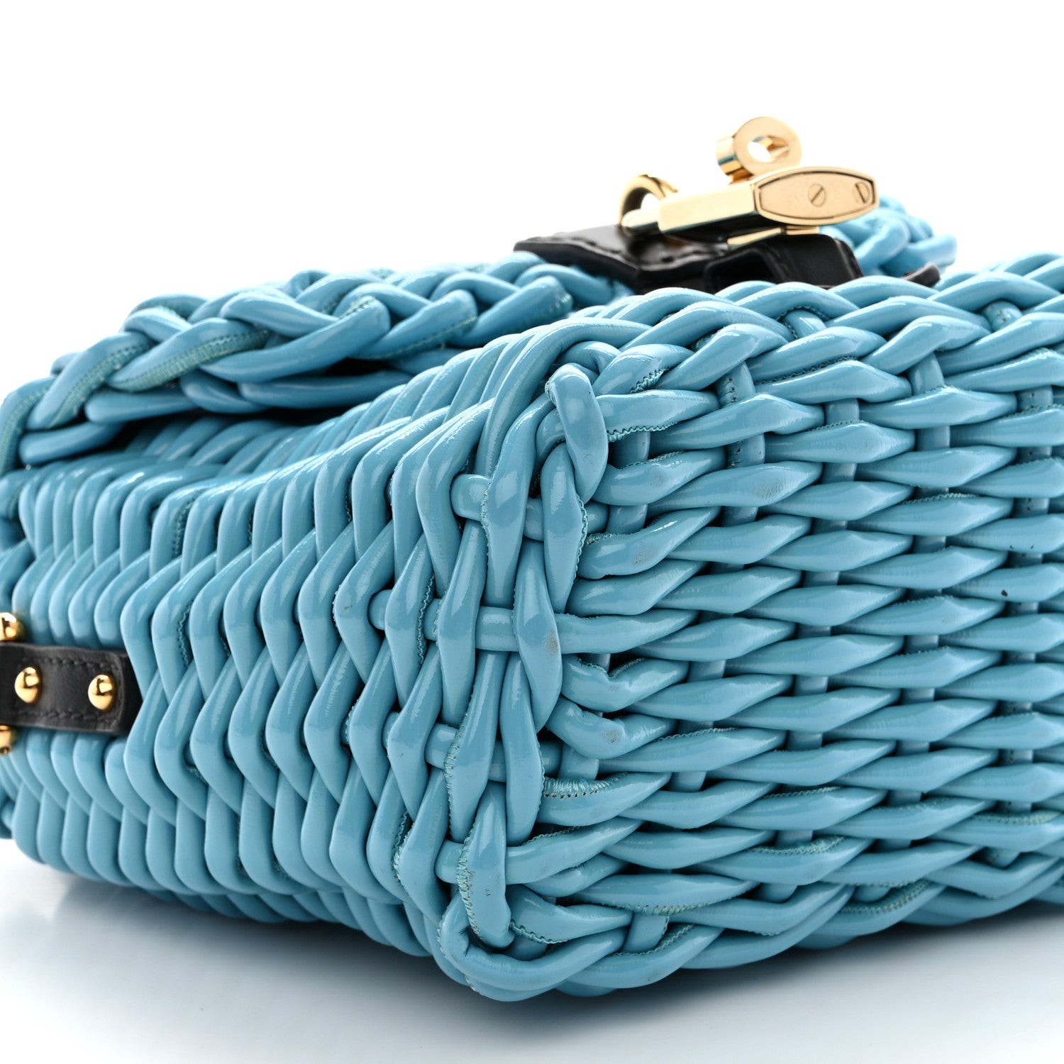 Dolce & Gabbana Woven Calfskin Padlock Shoulder Bag 8 of 12