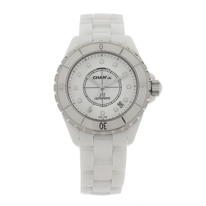 Chanel Stainless Steel Ceramic Diamond 38mm J12 Automatic Watch White 1 of 4