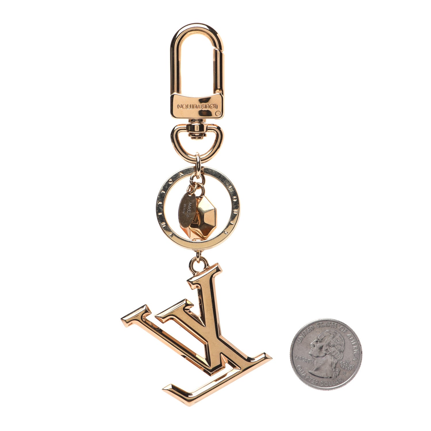 Louis Vuitton LV Facettes Bag Charm Key Holder Gold 2 of 5