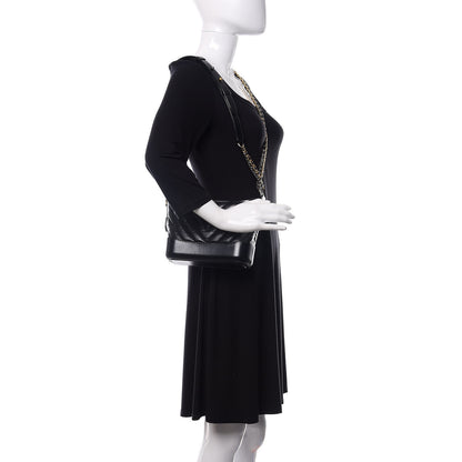 Chanel Aged Calfskin Chevron Quilted Small Gabrielle Hobo Black 2 of 11