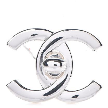 Chanel CC Turnlock Brooch Silver 1 of 5
