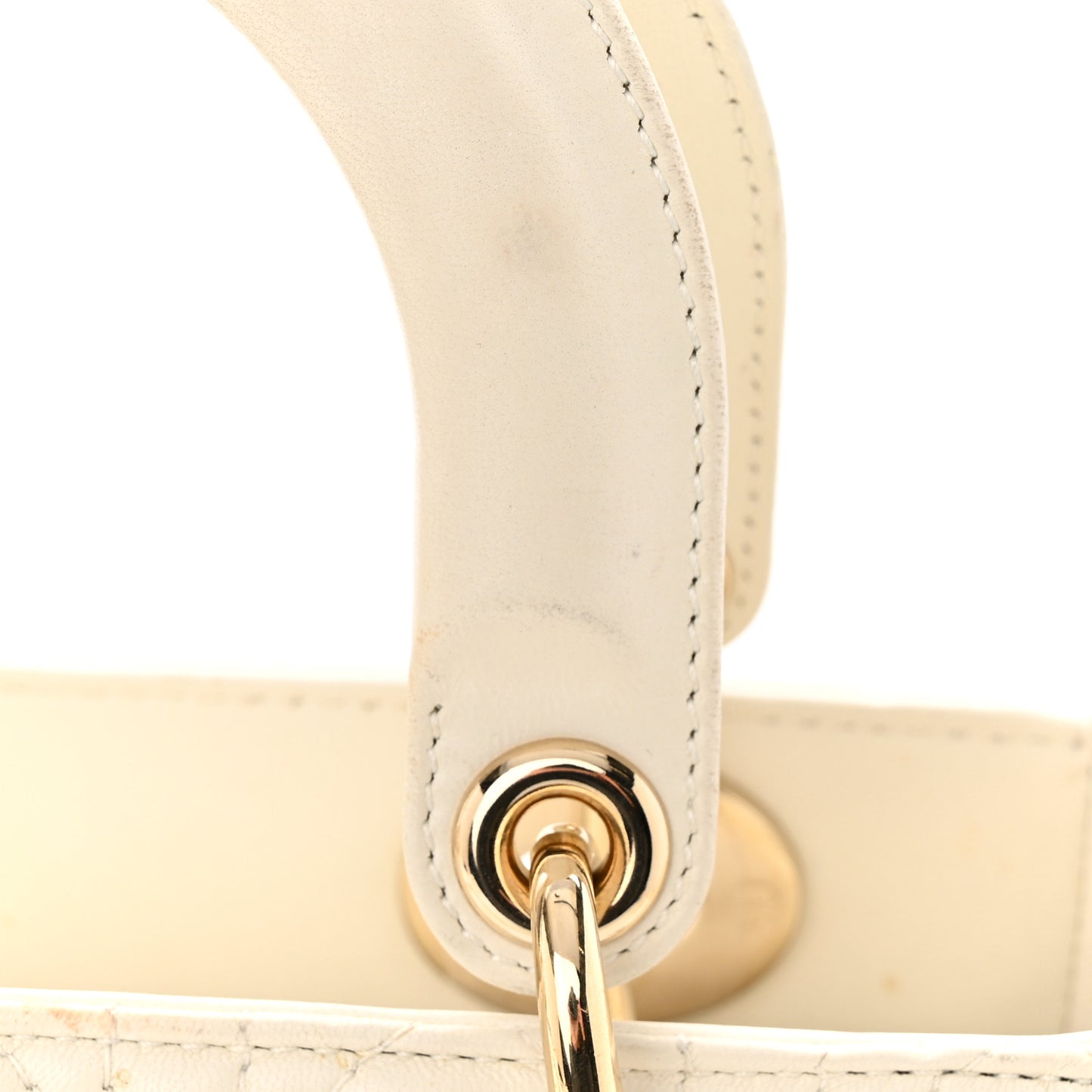 Lambskin Cannage Small My ABCDior Lady Dior White