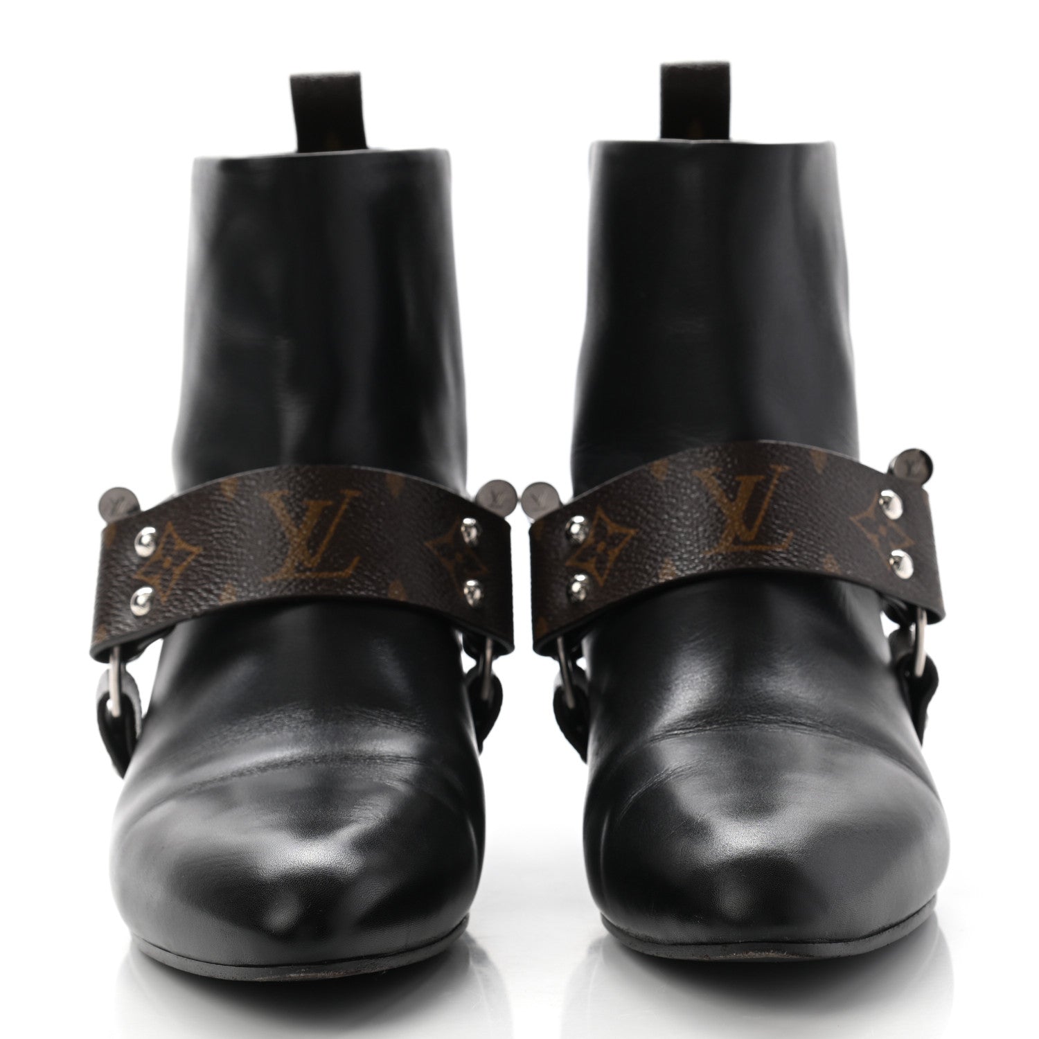 Louis Vuitton Calfskin Monogram Rhapsody Ankle Boots 40 Black 2 of 10