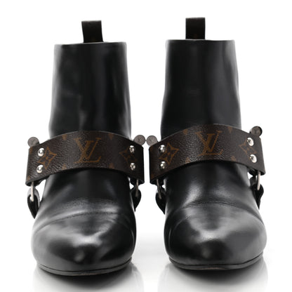 Louis Vuitton Calfskin Monogram Rhapsody Ankle Boots 40 Black 2 of 10