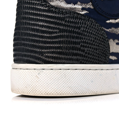 Christian Louboutin Jacquard Camoloubi Orlato Spikes Flat Sneakers 37 Navy 13 of 17