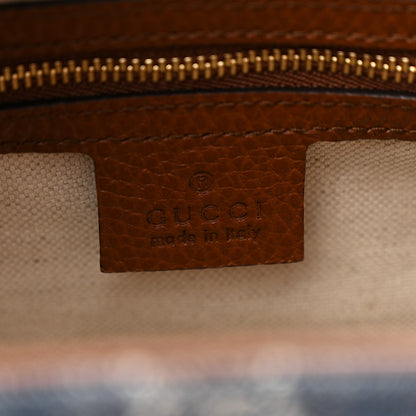 Gucci New Denim GG Monogram Dollar Calfskin Medium Jackie 1961 Tote Blue Tea Cuir Epilog 6 of 12
