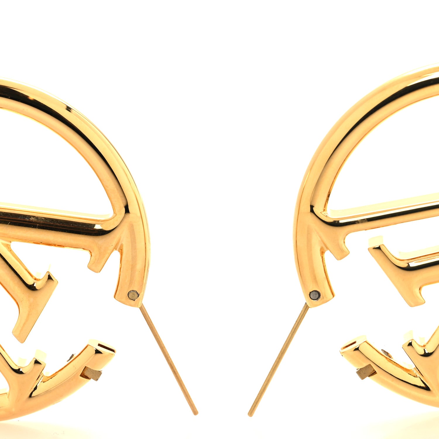 Louis Vuitton Metal Louise Hoop Earrings Gold 3 of 5