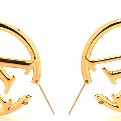 Louis Vuitton Metal Louise Hoop Earrings Gold 3 of 5
