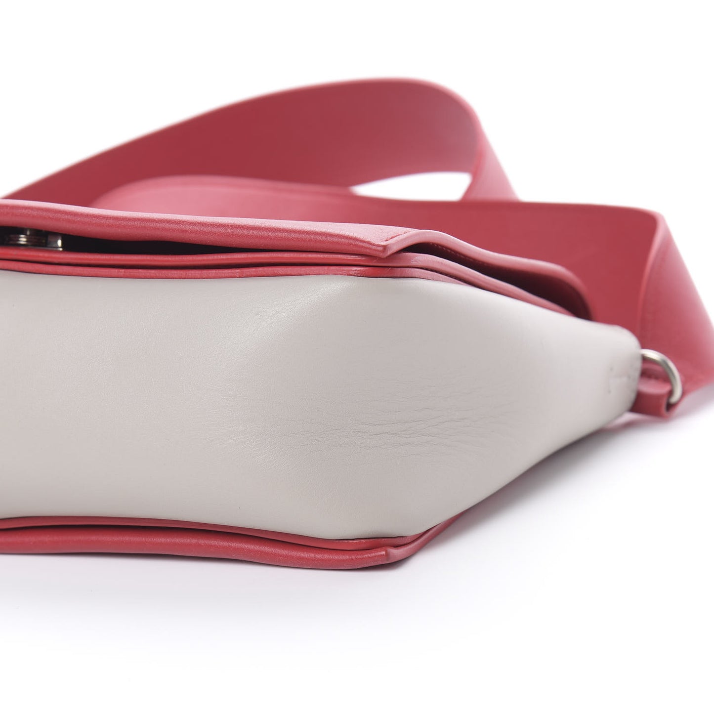 Shiny Smooth Calfskin Medium Frame Shoulder Bag Poppy Red Clay