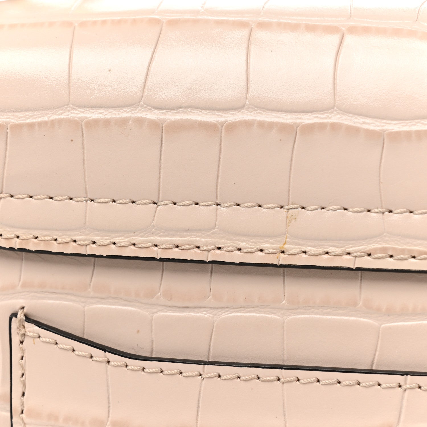 Chloe Calfskin Crocodile Embossed Small C Double Carry Cement Pink 13 of 13