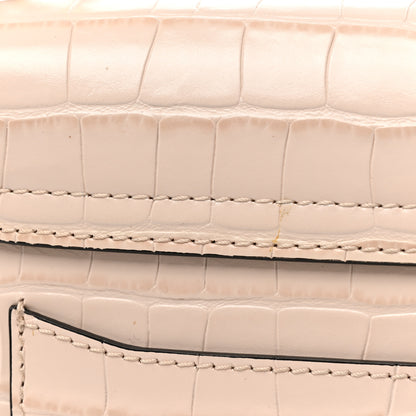 Chloe Calfskin Crocodile Embossed Small C Double Carry Cement Pink 13 of 13