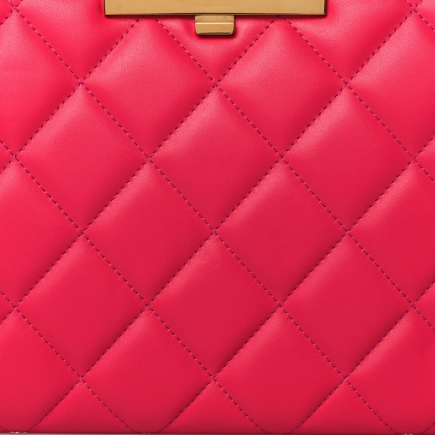 Nappa Quilted Knuckle Flat Clutch Orchid Pink