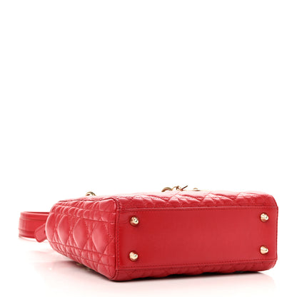Christian Dior Lambskin Cannage Small Lucky Badges My Lady Dior Red 4 of 10