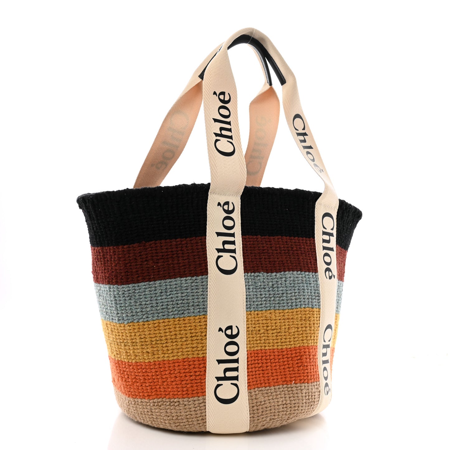 X MIFUKO Woven Large Woody Basket Tote Multicolor