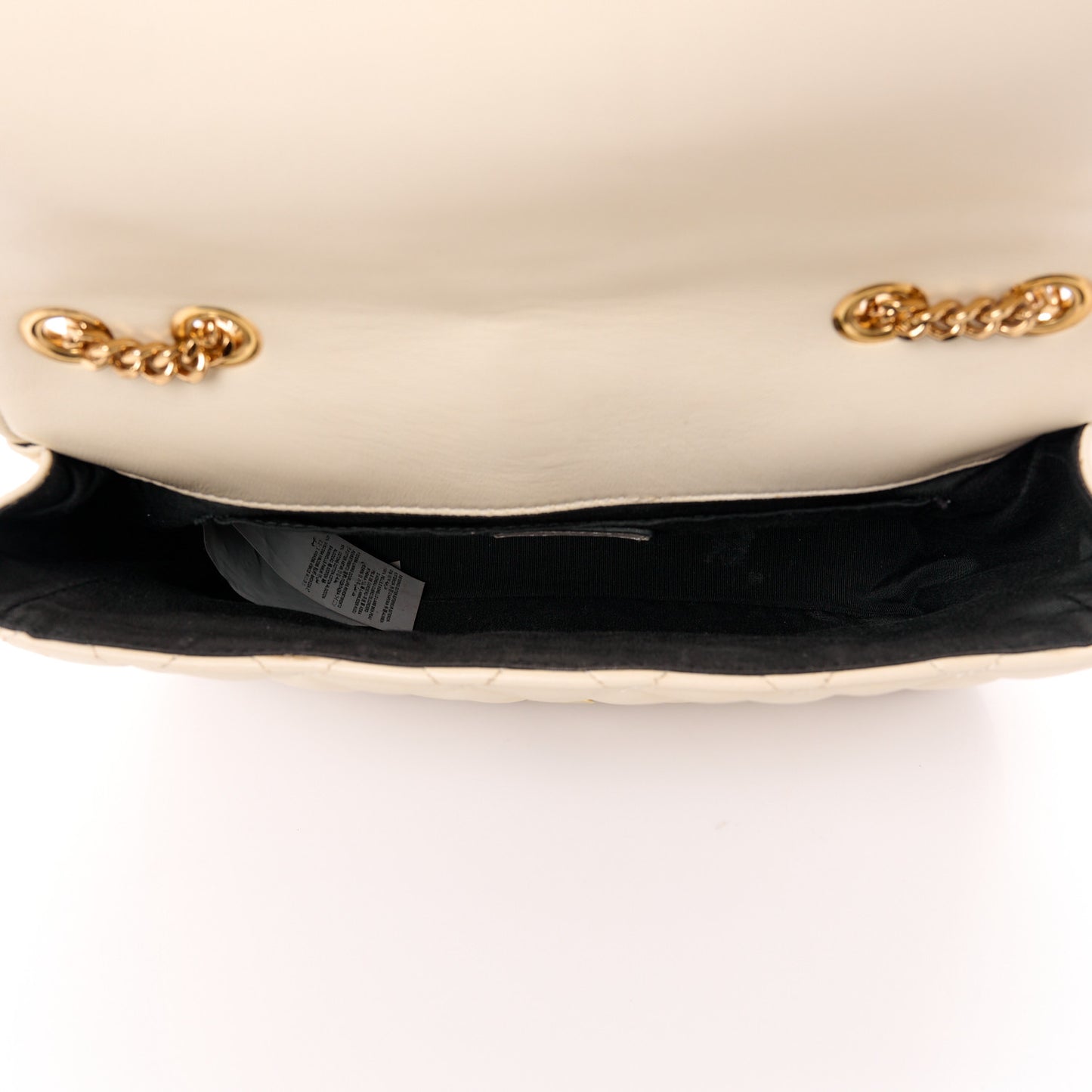 Nappa Quilted Medusa Chain Crossbody Beige