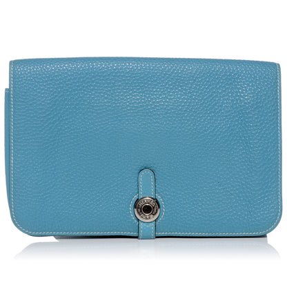Hermes Togo Dogon Wallet Waist Pouch Blue Jean 1 of 8