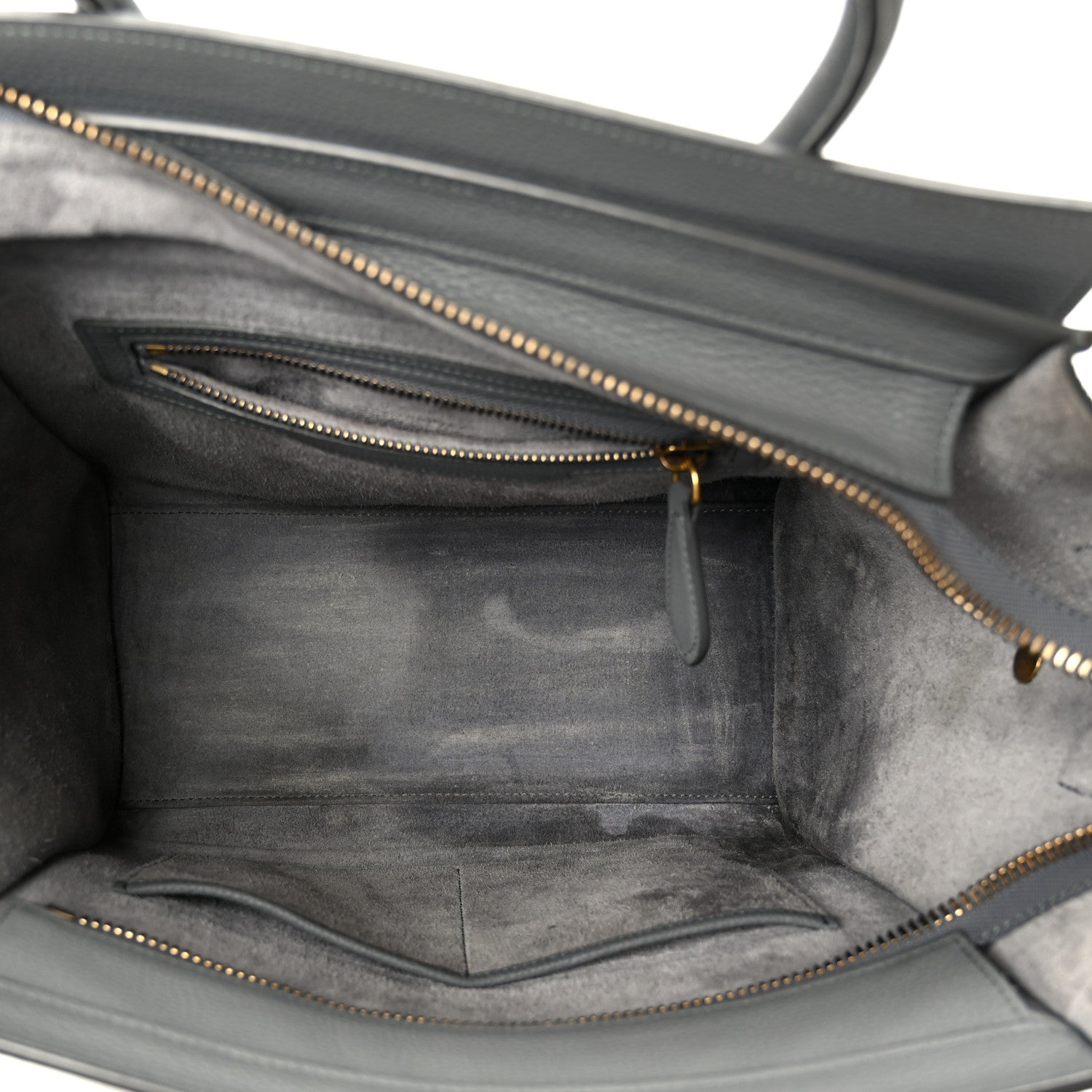 Celine Baby Drummed Calfskin Micro Luggage Kohl 5 of 11