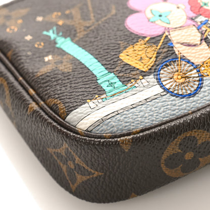 Louis Vuitton Monogram 2022 Christmas Animation Paris Mini Pochette Accessories Pink 7 of 8