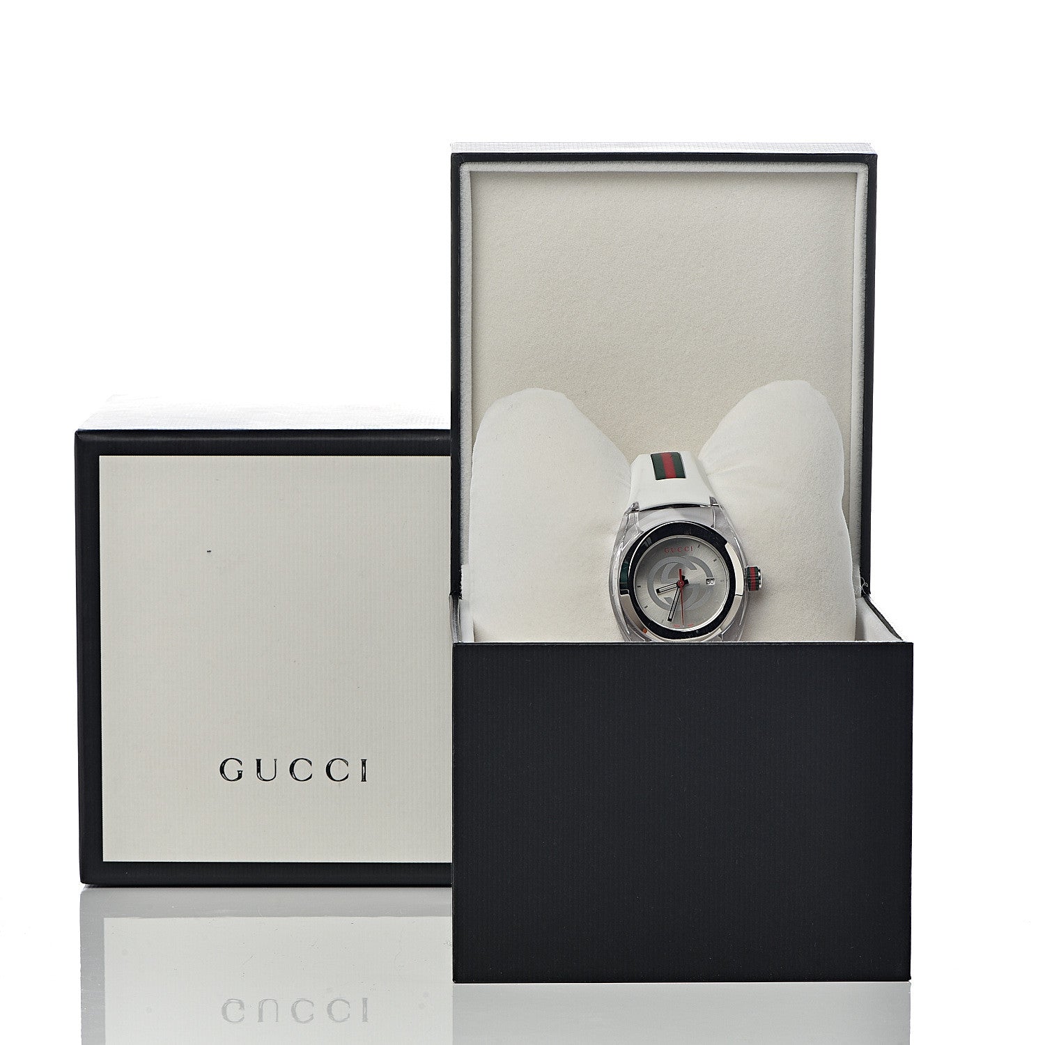 Gucci Stainless Steel Rubber 36mm Sync Web Quartz Watch 10 of 10