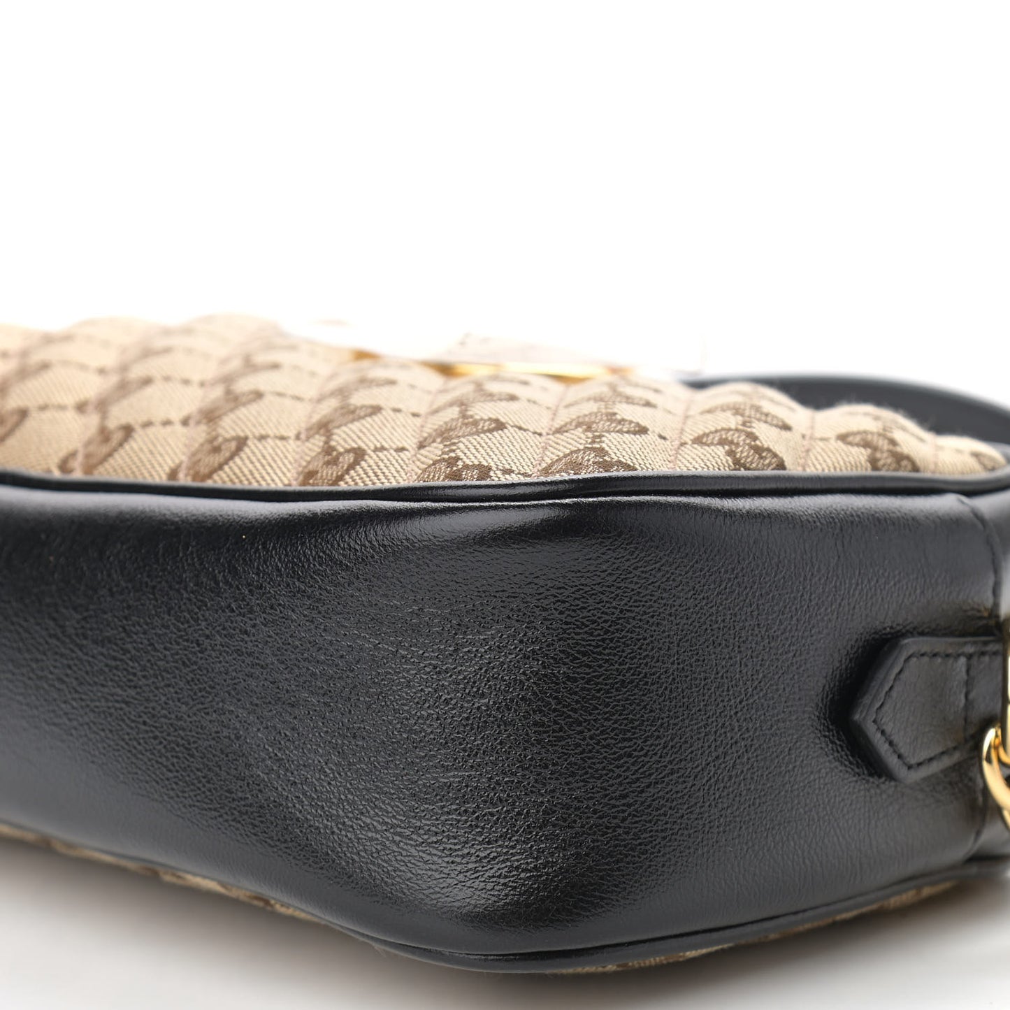 Monogram Matelasse Diagonal Small GG Marmont Chain Shoulder Bag Beige Black