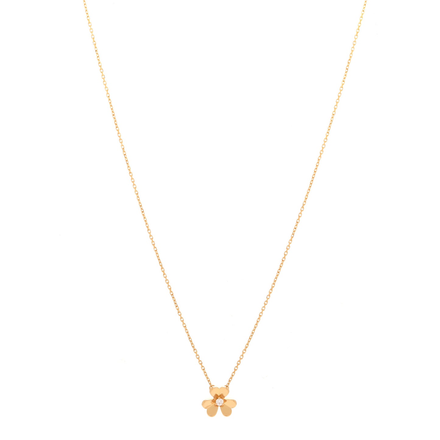 18K Yellow Gold Diamond Mini Frivole Pendant Necklace