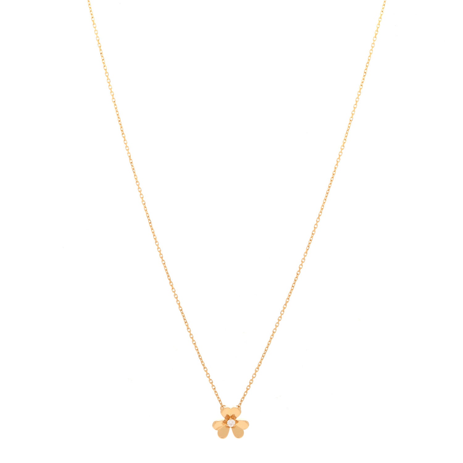 Van Cleef & Arpels 18K Yellow Gold Diamond Mini Frivole Pendant Necklace 1 of 6