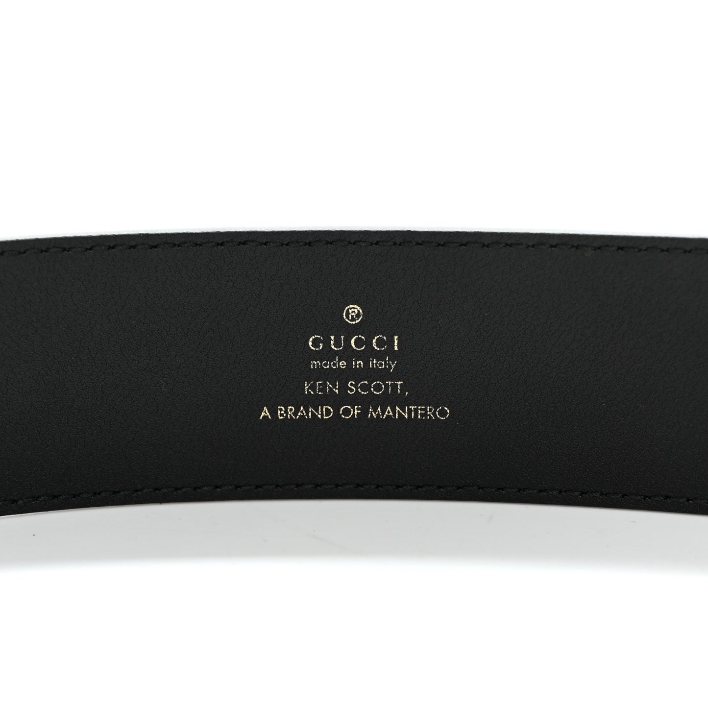 X KEN SCOTT Calfskin Double G 40mm Belt 80 32 Black Multicolor