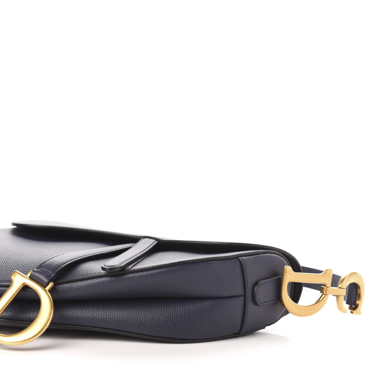 Christian Dior Grained Calfskin Saddle Bag Navy 10 of 11