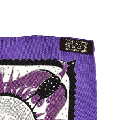 Hermes Silk Ors Blues d'Afrique Scarf 90 Violet White Parme 3 of 5