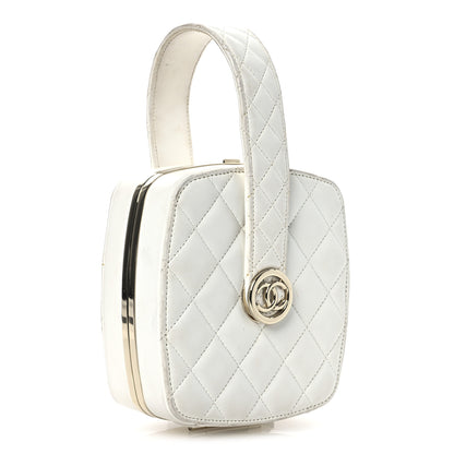 Chanel Lambskin Minaudiere Vanity With Handle White 3 of 16