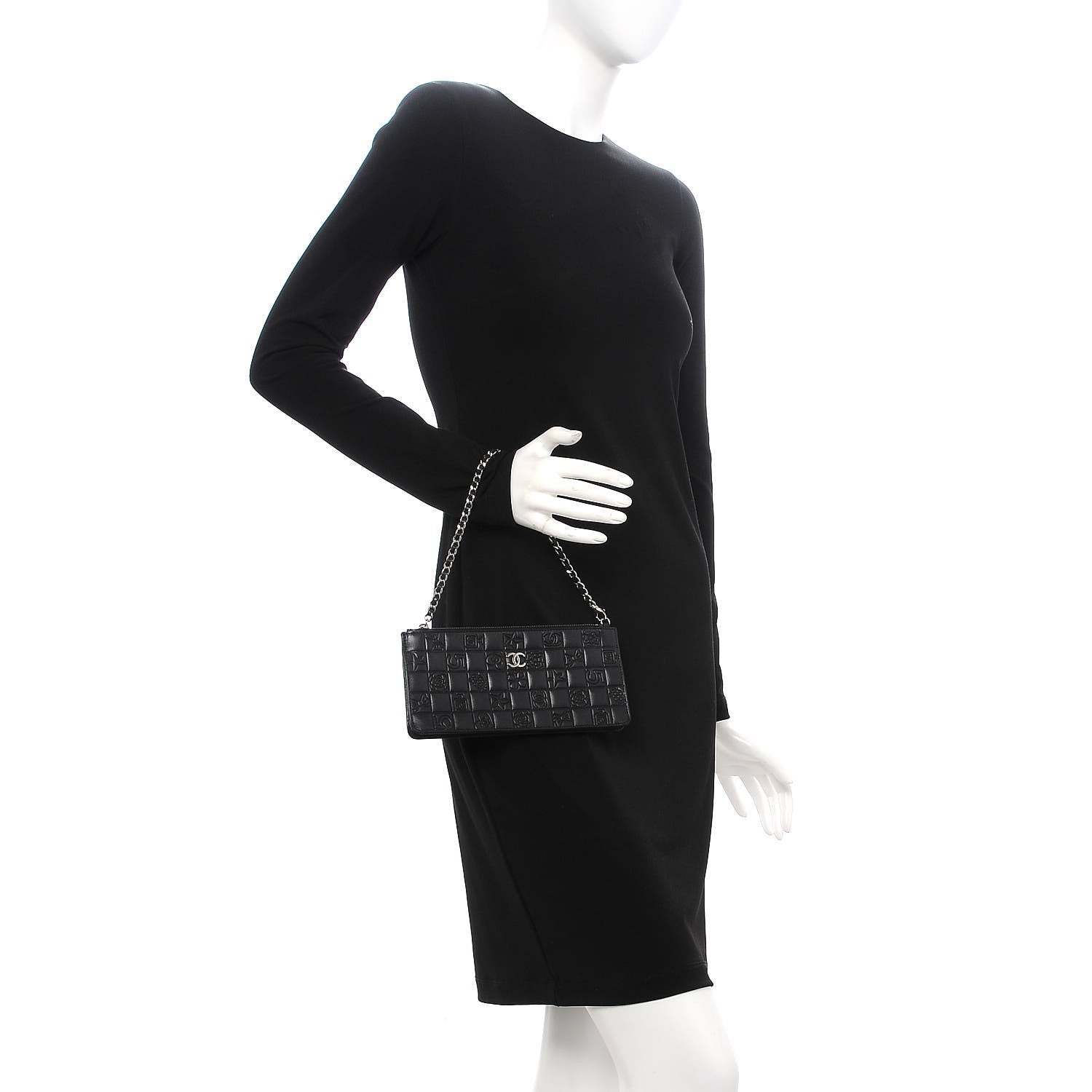 Chanel Lambskin Precious Symbols Pochette Black 2 of 8