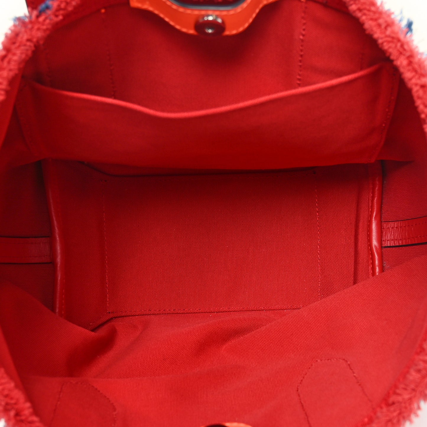 Denim Printed Mini Frangibus Tote Blue Multicolor