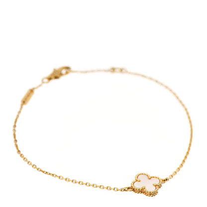Van Cleef & Arpels 18K Yellow Gold Mother of Pearl Sweet Alhambra Bracelet 1 of 7
